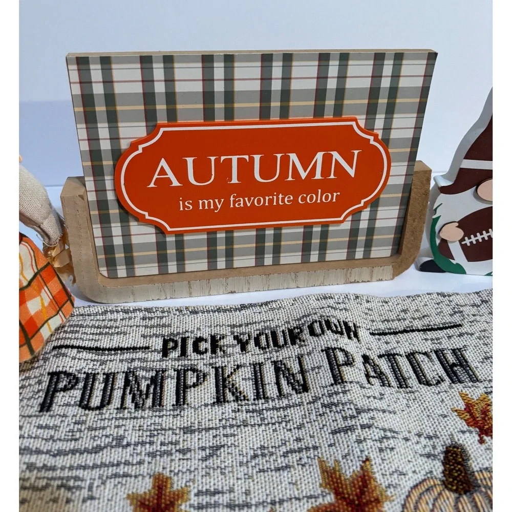 Fall Decor Bundle Scarecrow Pumpkin Patch Placemat Football Gnome Game Day Sign